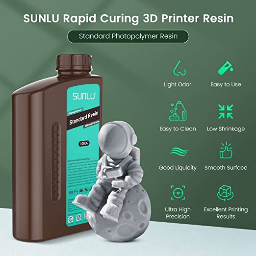 Resina Standar Plus alta precisión y resistencia, bajo contracción, certificación CE para impresión 3D LCD/DLP