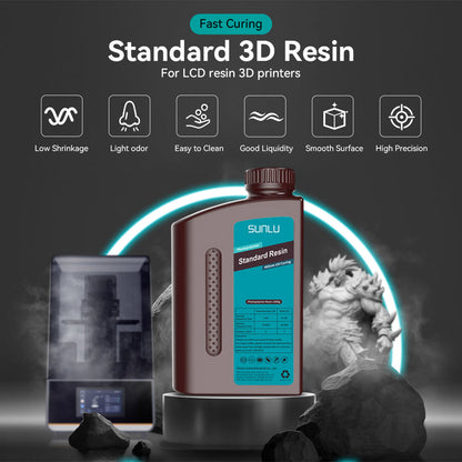 Resina Standar Plus alta precisión y resistencia, bajo contracción, certificación CE para impresión 3D LCD/DLP